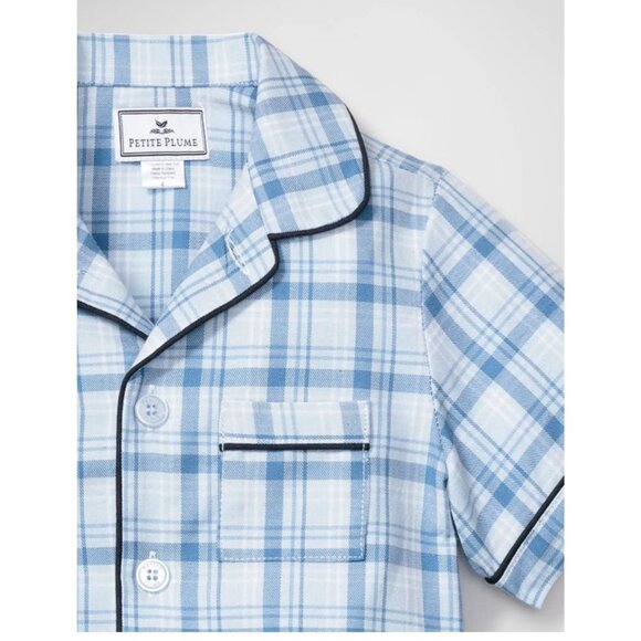 Petite Plume Boys Blue Plaid Pajama Set Size 10 - Cotton & Modacrylic - Picture 12 of 13